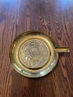 Vintage 9-1/2” Brass Collection Offering Plate Ashtray Incense Spainish Coin