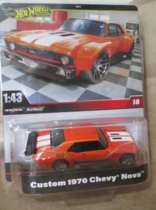 Hot Wheels Premium Custom 1970 Chevy Nova Large 1:43 Diecast / Gummireifen - Bild 1 von 4