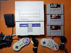 Super Nintendo SNES Console W/ 2 Controllers Games & Cables - Tested And Working