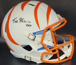 TEE HIGGINS SIGNED FULL SIZE WHITE ALTERNATE BENGALS REPLICA HELMET BAS CERTIFED - Picture 1 of 4