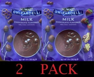 2x GHIRARDELLI MILK CHOCOLATE Melting Wafers 10 oz Bag - BAKING - 2 PACK - Picture 1 of 3