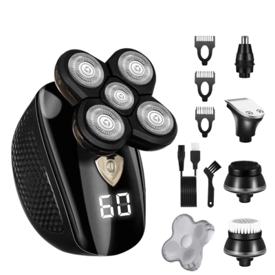 5 in 1 9D 5D Rotary Electric Shaver Rechargeable Bald Head Shaver Beard Trimmer - Image 1 of 4