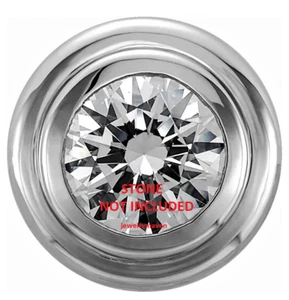 5.8mm 3/4ct Solid PLATINUM 950 Round Bezel SLIDE PENDANT Mounting Setting USA - Picture 1 of 4