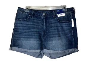 New OLD NAVY Jeans Women's Size 16 Blue Stretch Denim High-Rise Wow Jean Shorts - Picture 1 of 3