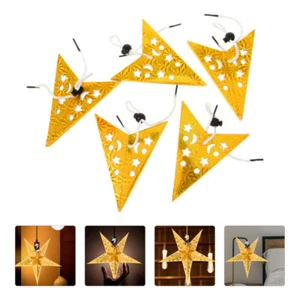 5PCS 30CM Hanging Star Lantern 3D Paper Star Pentagram Lampshade for Christmas - Picture 1 of 14