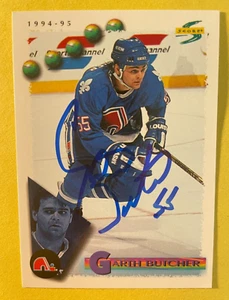 SIGNED GARTH BUTCHER 1994 AUTOGRAPHED PINNACLE HOCKEY CARD - NORDIQUES - Picture 1 of 2