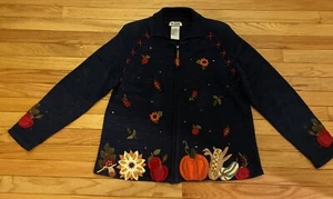 Tiara International Zip Sweater bestickt Herbst Autumn Damen Pullover Medium - Bild 1 von 8