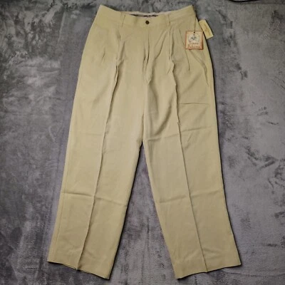 Tommy Bahama Oceanair Dress Pants Mens 32x30 Khaki 100% Silk Relax NWT - Image 1 of 4