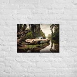 Abandoned Classic Car in the Bayou v4 - Poster - Picture 1 of 9