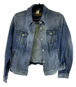 Levi Strauss Denim Trucker Jeansjacke Knopfleiste Baumwolle Damen Größe Medium - Bild 1 von 16