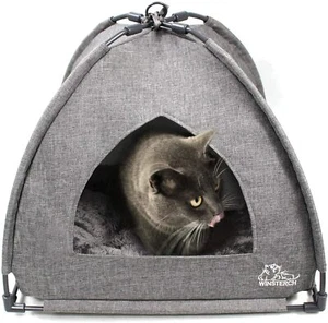 winsterch Cat Tent Cave for Cats Small Dogs Bed with Removable Washable Cushion - Picture 1 of 7