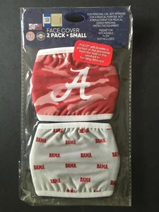 Alabama Crimson Tide YOUTH SIZE Officially Licensed 2 Pack Face Mask Covering  - Picture 1 of 1