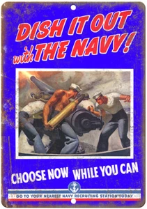 Navy Recruiting Poster Military Art 12" x 9" Reproduction Metal Sign M157 - Picture 1 of 1