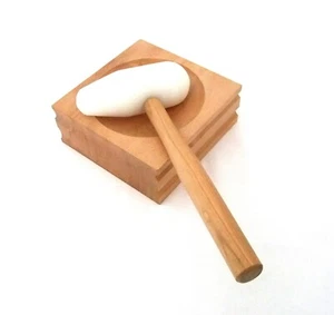 Large 6 Inch Wood Dapping Block With Large Double Domed Nylon Mallet - Picture 1 of 1
