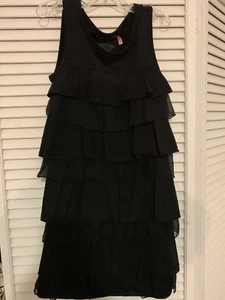 Girls Size 8 Juicy Couture Black 100% Cotton Layered Shell W/ Silk Trim - Picture 1 of 8