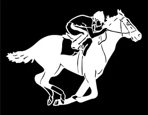 Rennpferd Aufkleber Jockey Vollblut Rennwagen Fenster Anhänger Vinyl Sticker - Bild 1 von 1