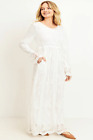 Dainty Daisy White Temple Dress / Wedding Dress - Plus Size