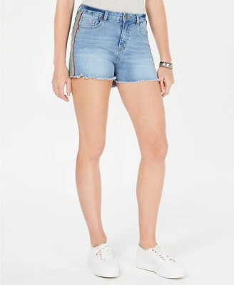 Pantalones Cortos de Corte a Rayas Arco Iris Denim para Casa de Muñecas Juniors Talla 3 Color Azul Medio Centro Foto 1 de 2