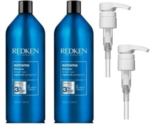 REDKEN EXTREME SHAMPOO 1 LITRE X 2 WITH PUMPS FOR DAMAGED HAIR - Picture 1 of 3