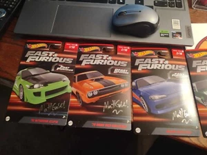 Hot Wheels Fast & Furious Series 1 CARDS ONLY 1-10. Autographed Matt Gabe OMAHA - Picture 1 of 4