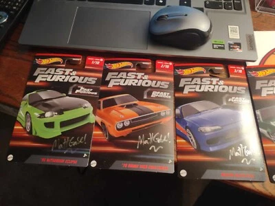 Hot Wheels Fast & Furious Series 1 CARDS ONLY 1-10.  Autographed Matt Gabe OMAHA - Image 1 of 4