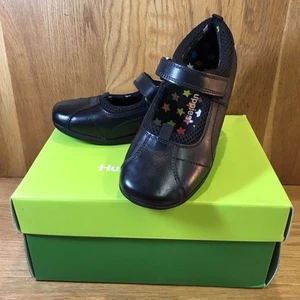 Hush Puppies Girls Black Leather Cindy Junior School Shoes UK 12.5 - Picture 1 of 11