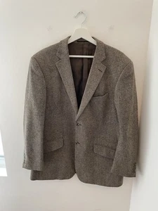 Chaqueta Brook Taverner para Hombres 44R Blazer Marrón Mezcla de Lana Tweed Espiga - Imagen 1 de 6