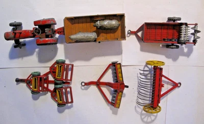Vintage Diecast Metal Dinky Toys Tractor And Farm Equipment - Image 1 of 4