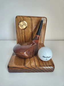 Vintage MacGregor Super Bap Club & ball Clock Business Card Holder Office decor - Picture 1 of 16