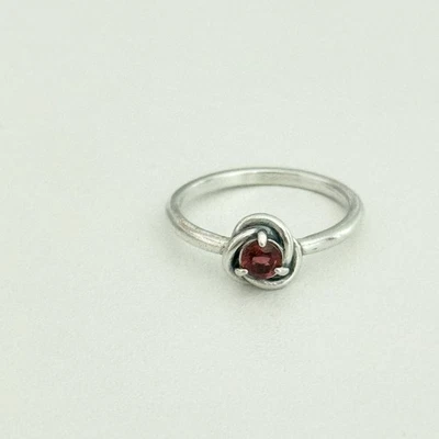 Anillo Pandora Plata Esterlina Rojo Julio Piedra de Nacimiento Círculo de Eternidad Talla 7 Foto 1 de 4