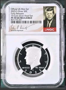 [IN STOCK] 2025 S Silver Kennedy Half Dollar 50C NGC PF70 UCameo Early Releases - Picture 1 of 2