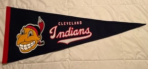 CLEVELAND INDIANS WINNING STREAK CHIEF WAHOO THROWBACK  WOOL PENNANT RARE - Picture 1 of 6