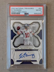 2022 National Treasures - Signatures Gold Eli Manning #SIG-ELI /49 PSA 8 - Picture 1 of 4