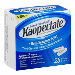 Kaopectate Multi-Symptom Relief Antidiarrheal Coated Caplets 28 Count Pack of 3 - Picture 1 of 6