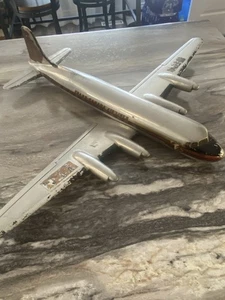 Antiguo modelo de oficina de aluminio sólido Trans-Canada Air Lines DC-4 de la década de 1940 RARO - Imagen 1 de 10