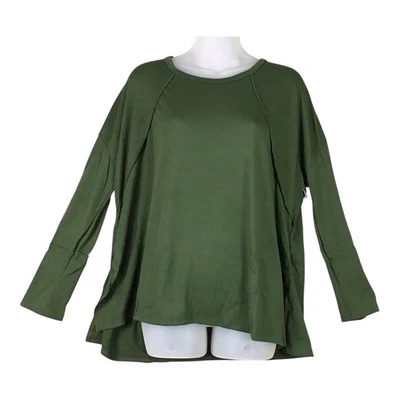 Camiseta para mujer Forgotten Grace verde dobladillo alto bajo borde crudo talla M nueva sin etiquetas Foto 1 de 4