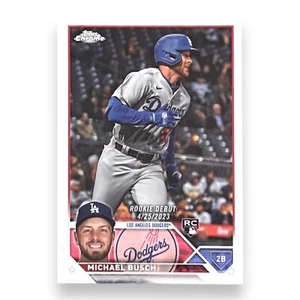 Michael Busch 2023 TOPPS CHROME UPDATE Rookie Debut RC Card MLB LA Dodgers - Picture 1 of 2