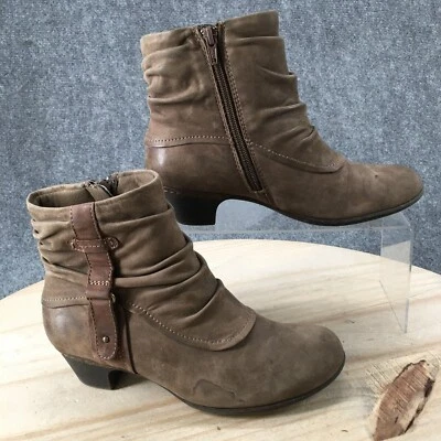 Cobb Hill By New Balance Boots Womens 6 W Wide Ankle Booties Brown Leather Heels - Image 1 of 4