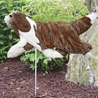 Bearded Collie Outdoor Garden Sign Hand Painted Figure Brown