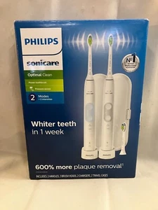 Philips Sonicare Optimal Clean Rechargeable Electric Toothbrush 2PK HX6829/75 - Picture 1 of 3