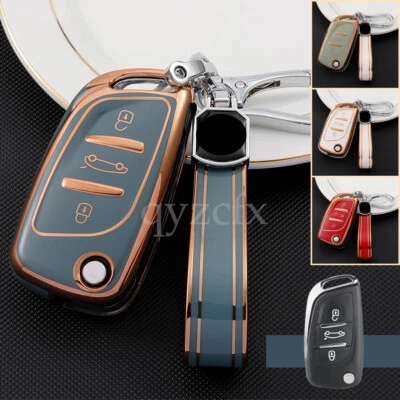 Funda protectora TPU suave para llavero de coche para Peugeot 5008 3008 208 para Citroen Foto 1 de 4