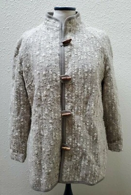 Norm Thompson Woven Boucle Wool Toggle Closure Vintage Jacket Sz L - Image 1 of 4