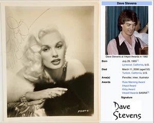 Dave Stevens Signed By Mamie Van Doren Pinup to Dave Estate Piece Orig Photo COA - Picture 1 of 10