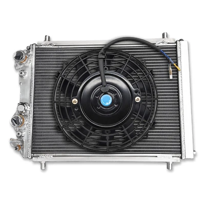 For 87-95 Lancia Delta HF Integrale 8V 16V EVO 2.0 Turbo Aluminum Radiator & Fan - Image 1 of 4