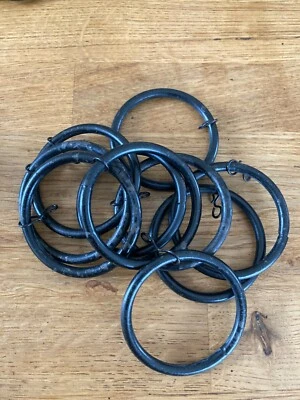 IKEA GON Curtain Drapery Rings With Hooks Black x10 - Image 1 of 4