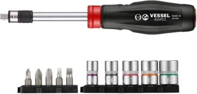 VESSEL 2WAY POWER DRIVER SET (BIT & SOCKET) 400PD2-1 - Image 1 of 4