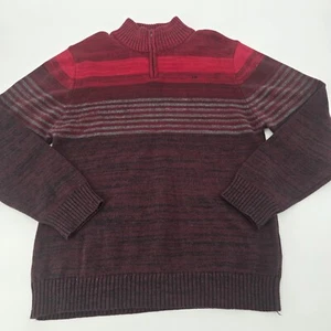 Suéter para mujer Calvin Klein talla 18/20 XL 2 tonos granate cuello falso cremallera completa. 0165B - Imagen 1 de 7