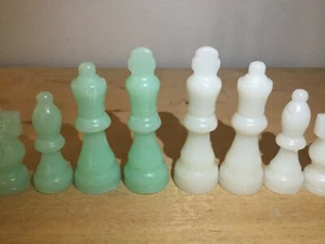 Mint Green Color Chess Set v Pearl Color Game Gift Toy Educational Handmade - Picture 1 of 3