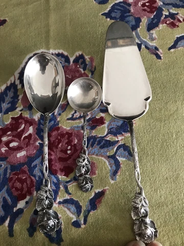 Hidelsheim Mid- Century Vintage German Rose Pattern W -100 Silver Cutlery Set 3 Cover