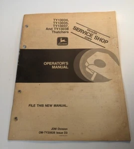 John Deere TY 13034, 13035, 13037, 13038 Thatchers Operator's Manual OM-TY20626 - Picture 1 of 6
